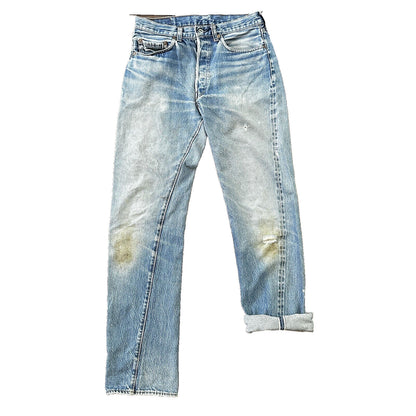 Levis Vintage 80s Redline Selvedge USA 501 XX Jeans Light Wash 33x36 Act 30x34