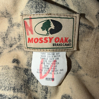 Vintage 80s Mossy Oak Camo Cotton Snap Bomber Jacket Size M USA Rare