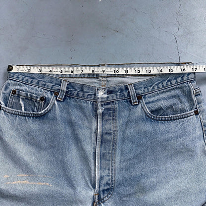 Levis 501 Vintage 80s USA XX 90s Straight Leg Jeans 38x34 Light Wash Act 34x29