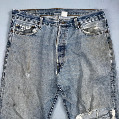 Levis 501 Vintage 90s Mexico Straight Leg Jeans 36x34 Y2K Light Wash Act 34x34