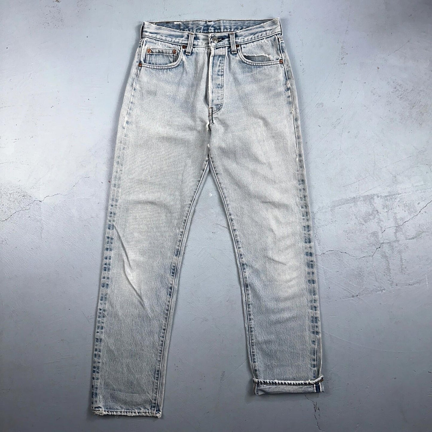 Levis 501 Vintage 80s Redline Selvedge USA XX Jeans Light Wash 66 Act 28x31