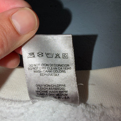 VTG Blank White Sweatshirt Fruit Of The Loom Heavy USA Made XL Flag Crewneck