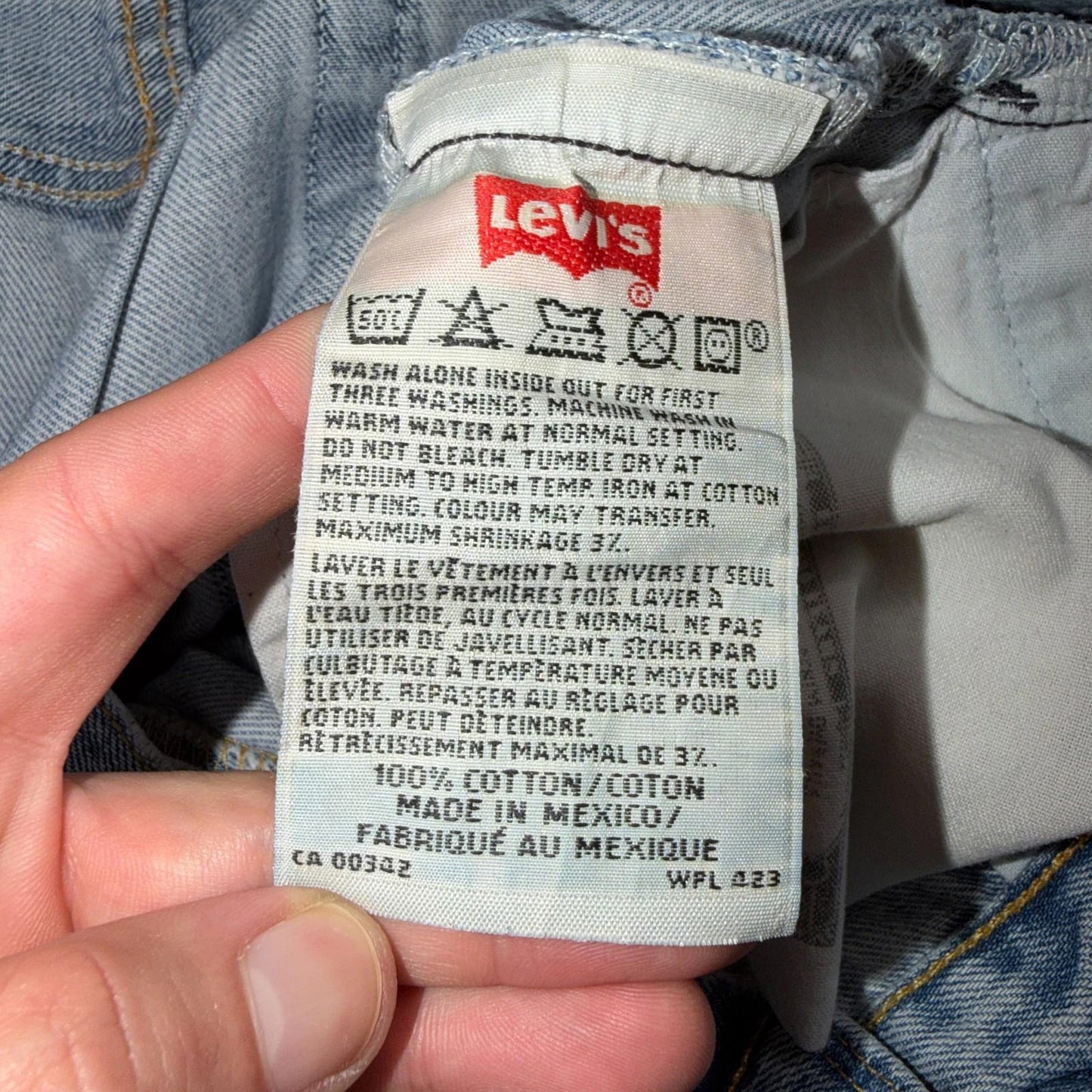 Levis 501 Vintage Y2K 90s XX Straight Leg Jeans Blue Light Wash 38x34 Act 36x34