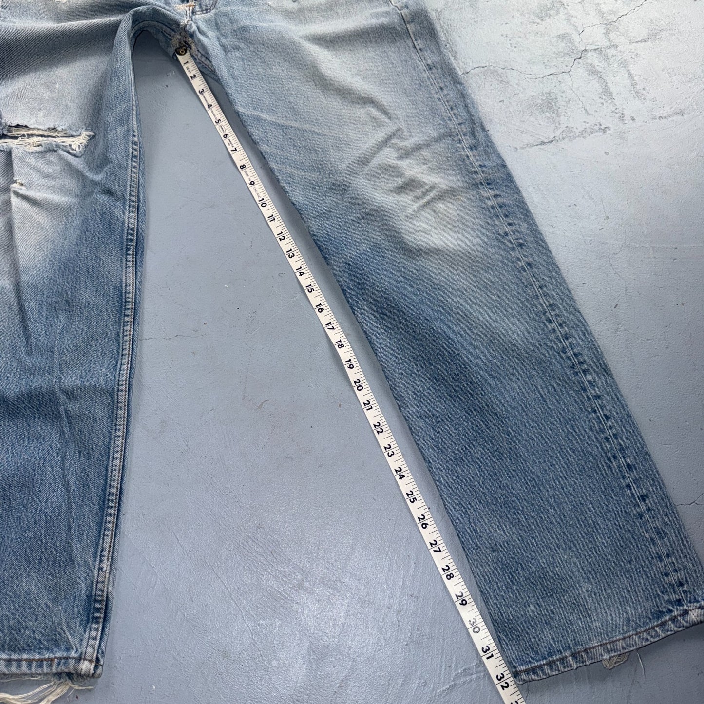 Levis 501 Vintage 80s USA XX Straight Leg Jeans Blue Light Wash 38x36 Act 36x32