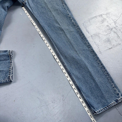Levis 501 Vintage 90s USA XX Straight Leg Jeans Blue Light Wash 33x34 Act 30x33