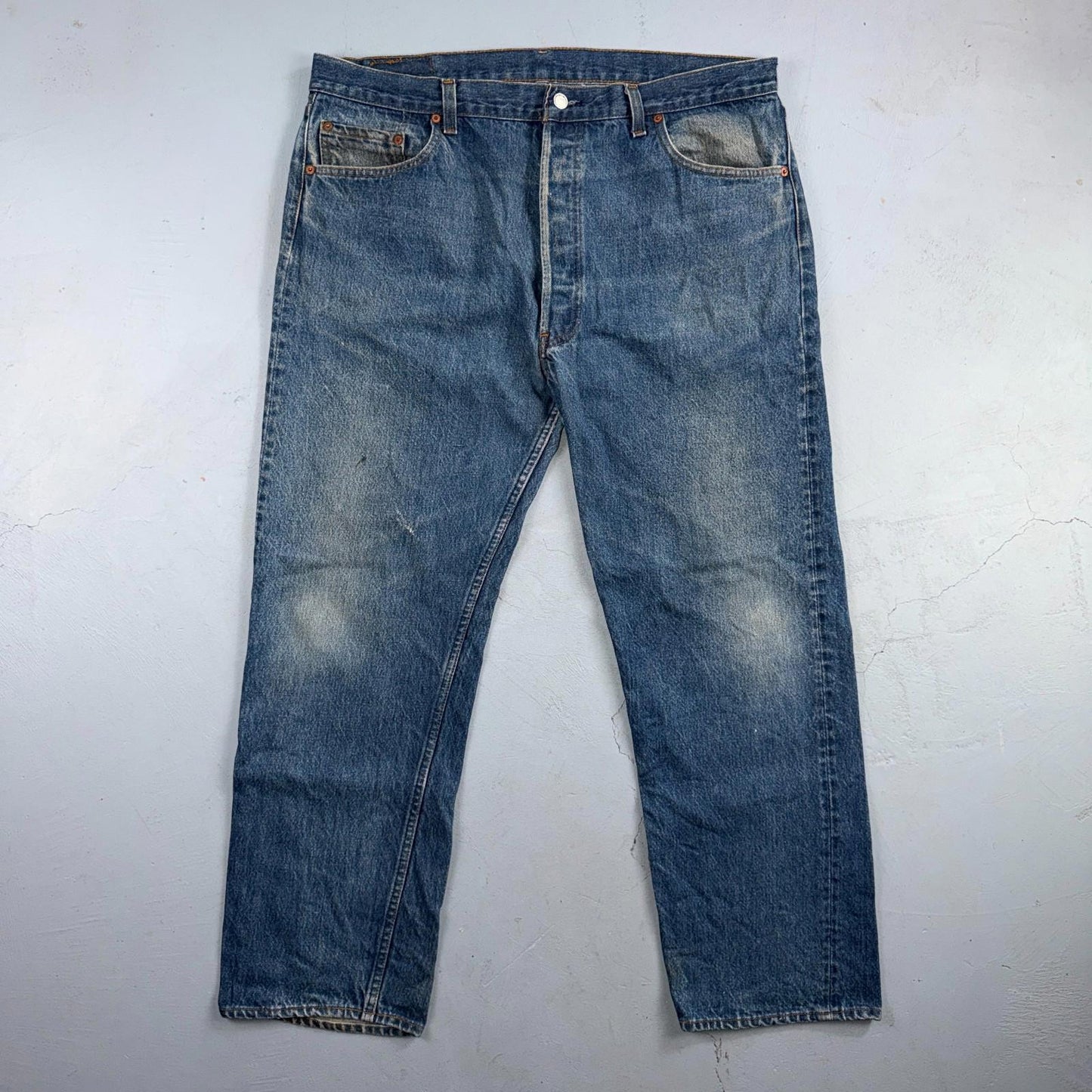 Levis 501 Vintage 80s USA XX Straight Leg Jeans Blue Med Wash 42x32 Act 38x28