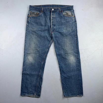 Levis 501 Vintage 80s USA XX Straight Leg Jeans Blue Med Wash 42x32 Act 38x28