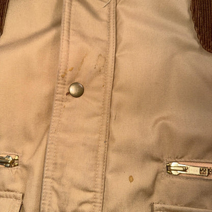 Vintage Fingerhut Fashions Puffer 1970s Brown Cream Mens Ski Coat Size XL 70s