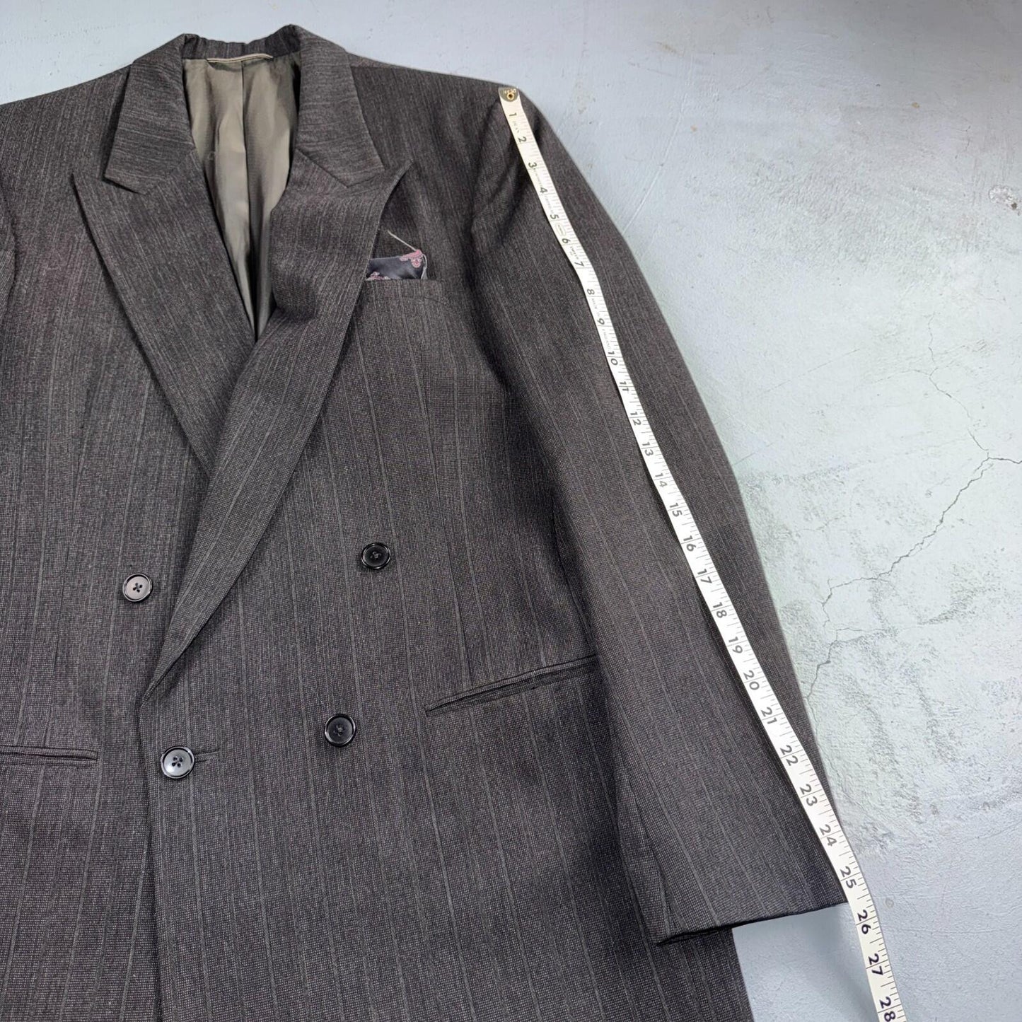 Christian Dior Blazer Mens 42 Gray Stripe Double Breasted Wool Sport Coat Suit