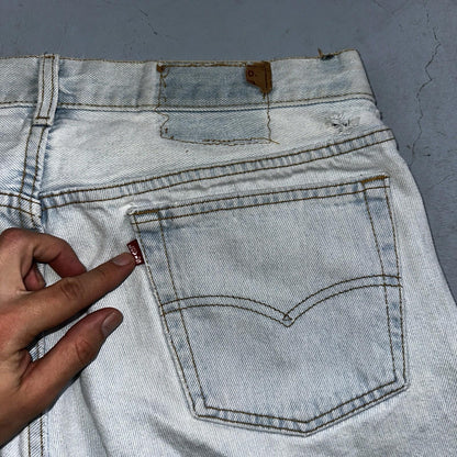 Levis 501 Vintage 90s USA XX Straight Leg Jeans 36x32 Light Wash Act 33x30