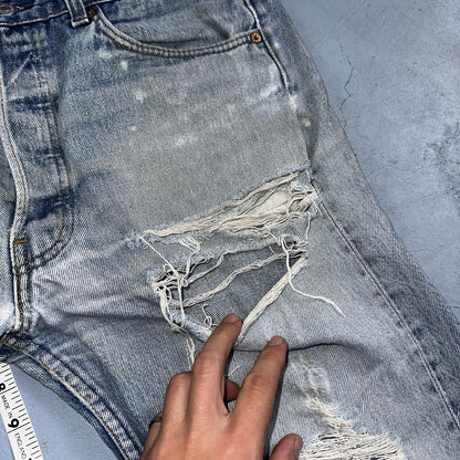 Levis 501 Vintage 90s USA XX Straight Leg Jeans 35x33 Light Wash Act 32x29