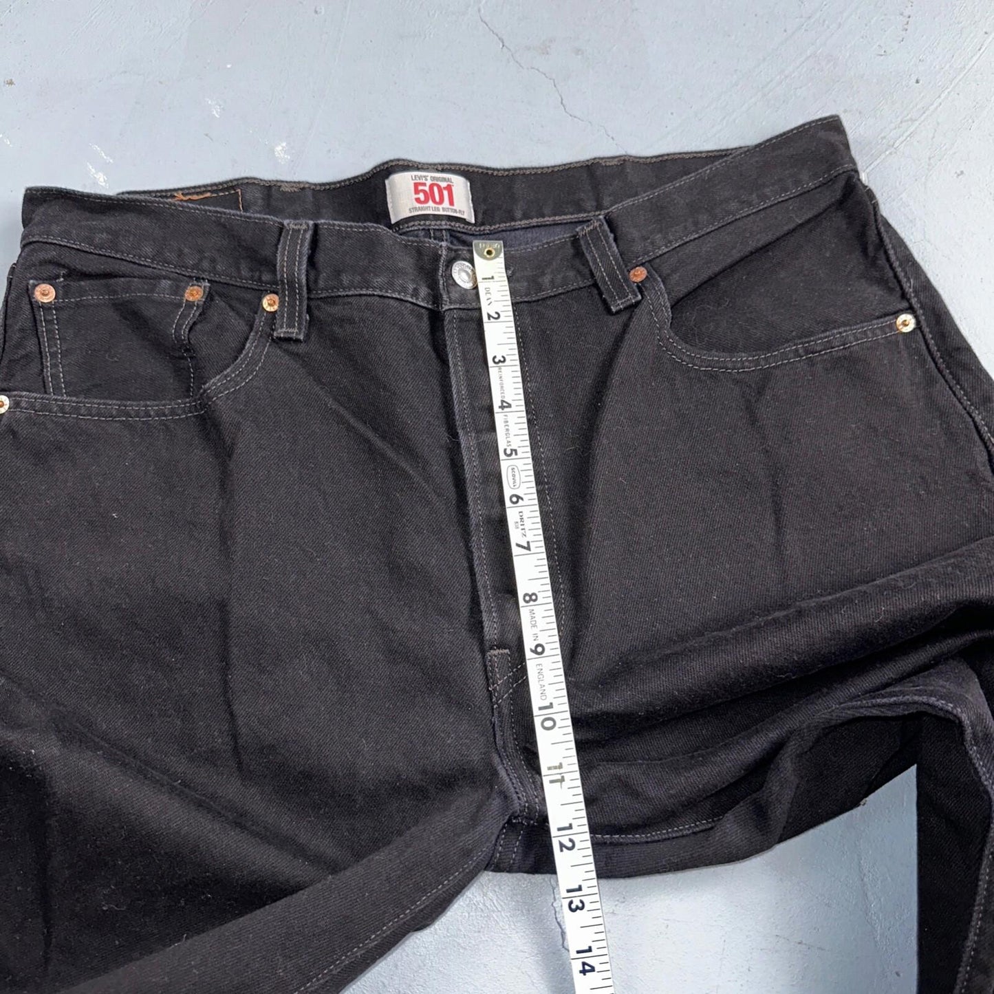 Levis 501 Vintage Y2K Mexico XX Straight Leg Jeans Black Dark Wash 38x30