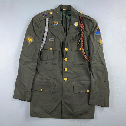 US Army Korean War Officer Suit 1950s Armored Hell Wheels Patch 37R VTG Jacket