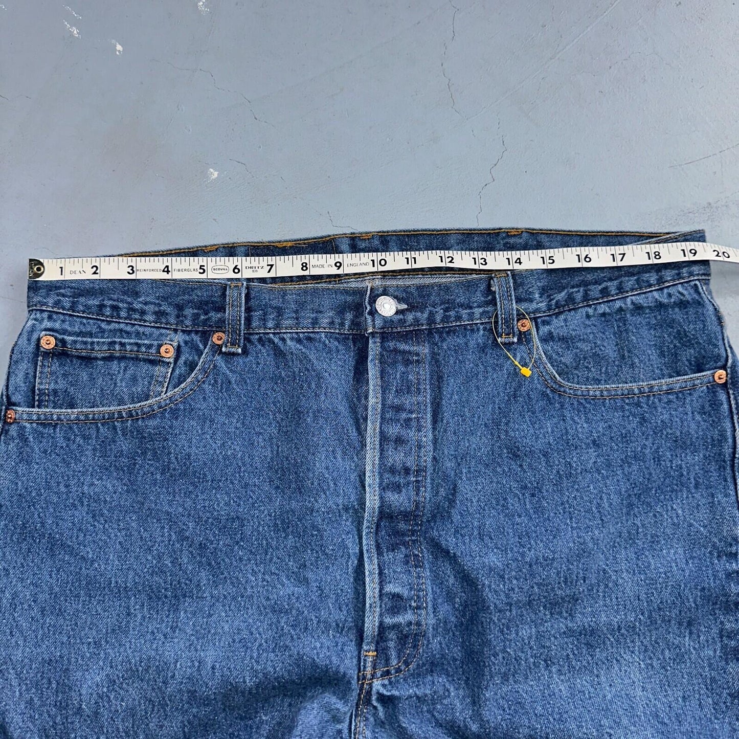 Levis 501 Vintage 90s USA XX Straight Leg Jeans Blue Med Wash 42x32 Act 39x29