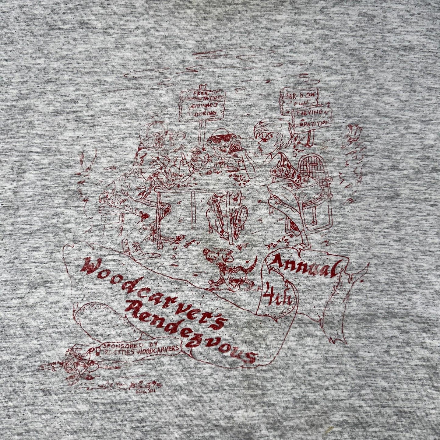 Wood Carvers VTG T Shirt Hot Girl Anime Cartoon Funny Humor Work Hard XL