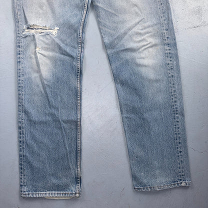 Levis 501 Vintage 80s USA XX Straight Leg Jeans Blue Light Wash 38x36 Act 36x32