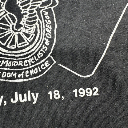 Hanes 1982 Poker Run VTG T Shirt Aces Cool Black 80s AMO Central Oregon July 18