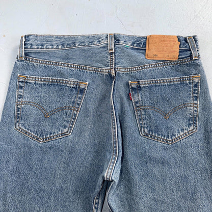 Levis 501 Vintage 90s USA XX Straight Leg Jeans Blue Med Wash 36x30 Act 33x29