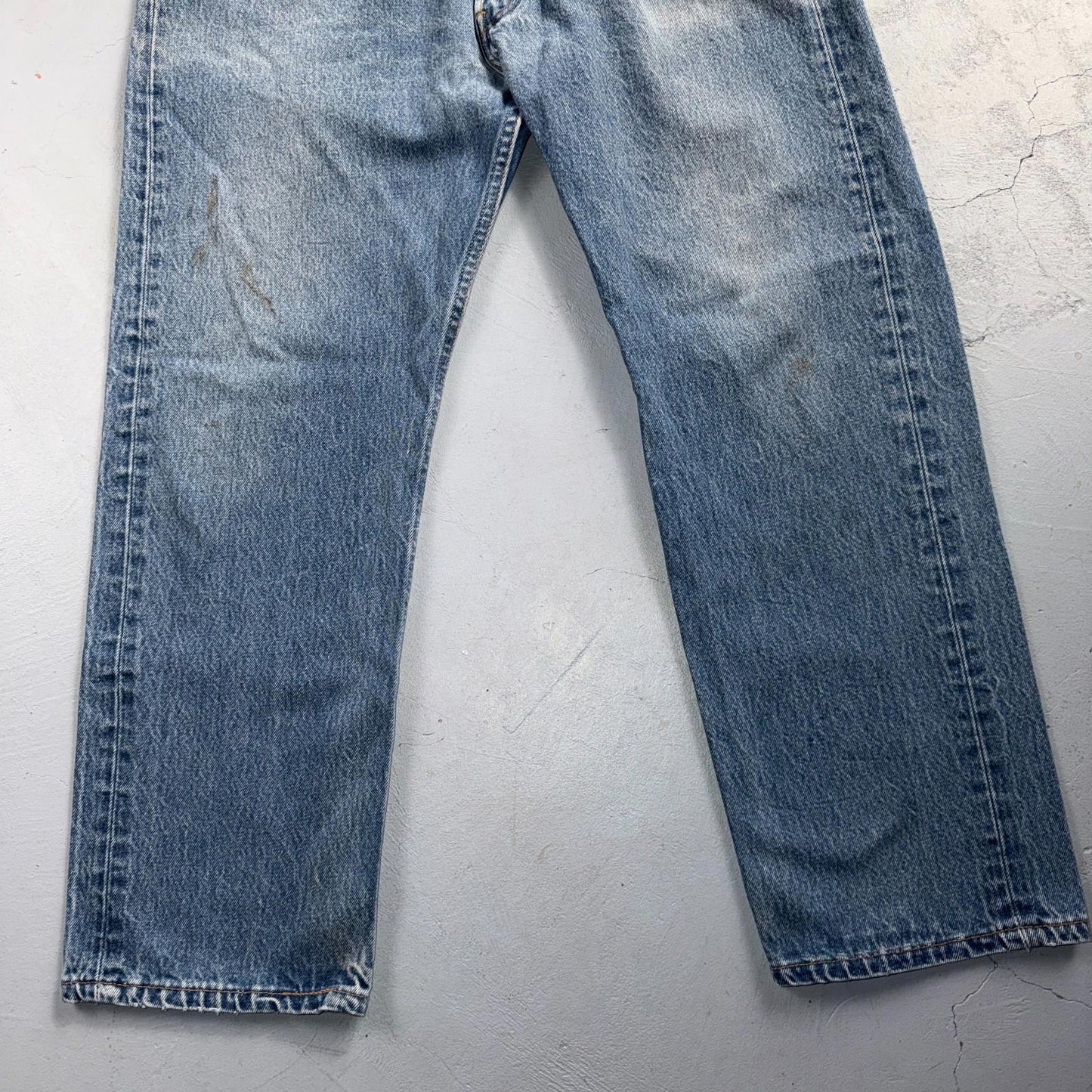 Levis 501 Vintage 90s USA XX Straight Leg Jeans Blue Light Wash 38x30 Act 35x27