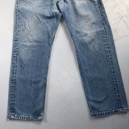 Levis 501 Vintage 90s USA XX Straight Leg Jeans Blue Light Wash 38x30 Act 35x27