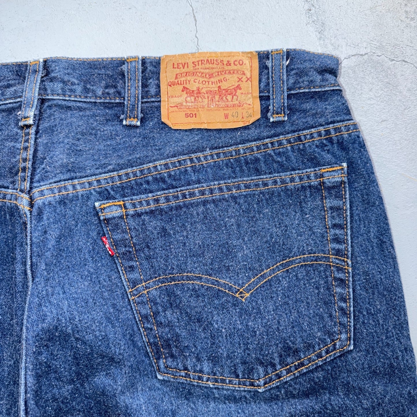 Levis 501 Vintage 80s USA XX Straight Leg Jeans Blue Dark Wash 40x34 Act 38x30