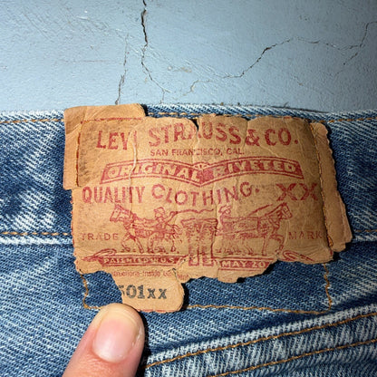 Levis 501 Vintage 90s Y2K XX Straight Leg Jeans Blue Light Wash 36x34 Act 34x30