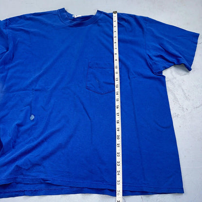 Vtg Le Breve Mervyns Lot of 2 Cotton Pocket Tee T Shirt XL USA Made 80s Blank