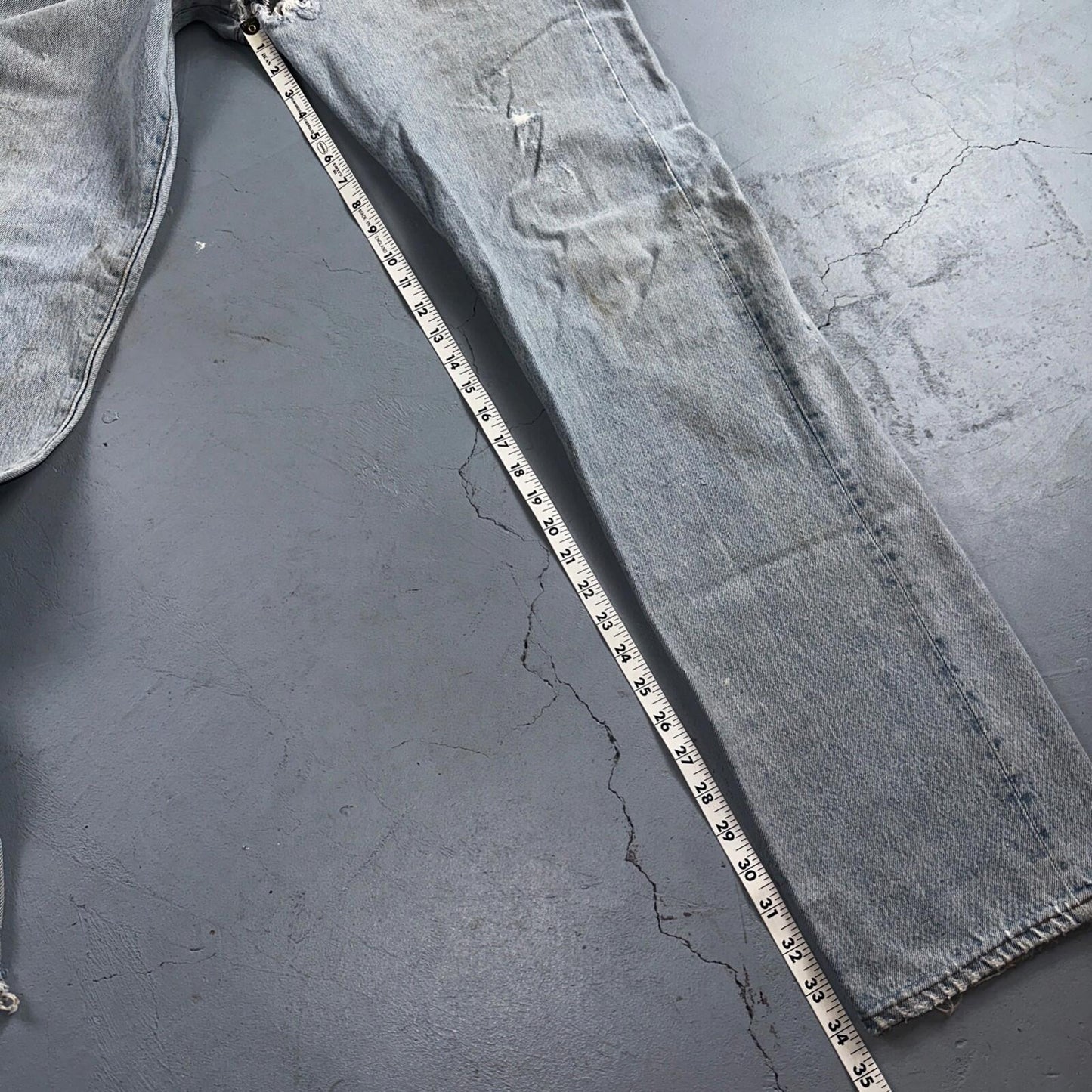 Levis 501 Vintage 80s USA XX Straight Leg Jeans Blue Light Wash 34x36 Act 31x34