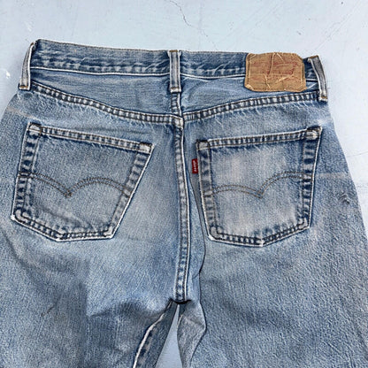 Levis 501 Vintage 80s Redline Selvedge USA Light Jeans Thrashed 32x36 Act 29x32