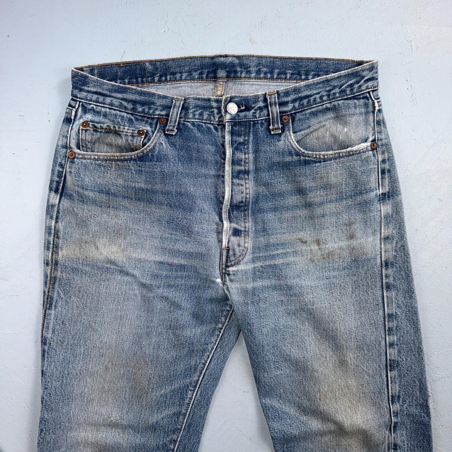 Levis 501 Vintage 70s SS Redline Selvedge USA Jeans Light Wash 36x34 Act 34x30