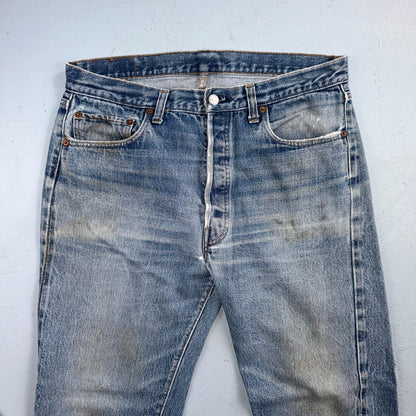 Levis 501 Vintage 70s SS Redline Selvedge USA Jeans Light Wash 36x34 Act 34x30