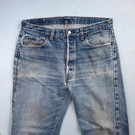Levis 501 Vintage 70s SS Redline Selvedge USA Jeans Light Wash 36x34 Act 34x30