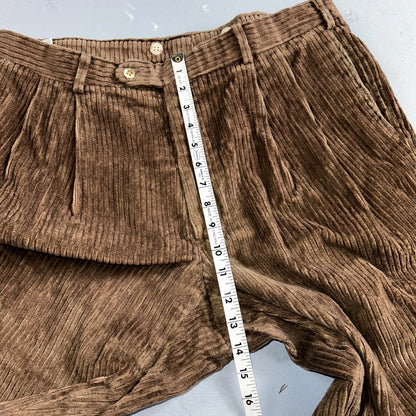 J. Peterman Pants Mens 38 Brown Thick Corduroy Pleated Chino Straight Pockets