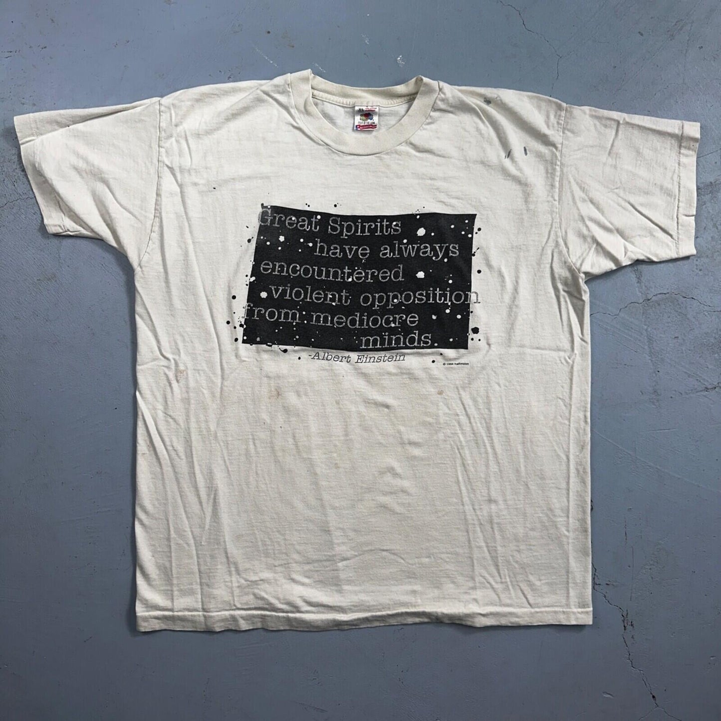 Albert Einstein 90s VTG T Shirt Great Spirits Quote Genius FOTL 1994 RARE Earth