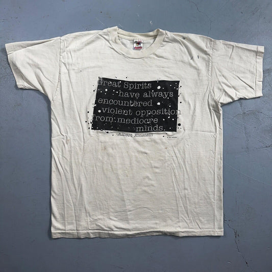 Albert Einstein 90s VTG T Shirt Great Spirits Quote Genius FOTL 1994 RARE Earth