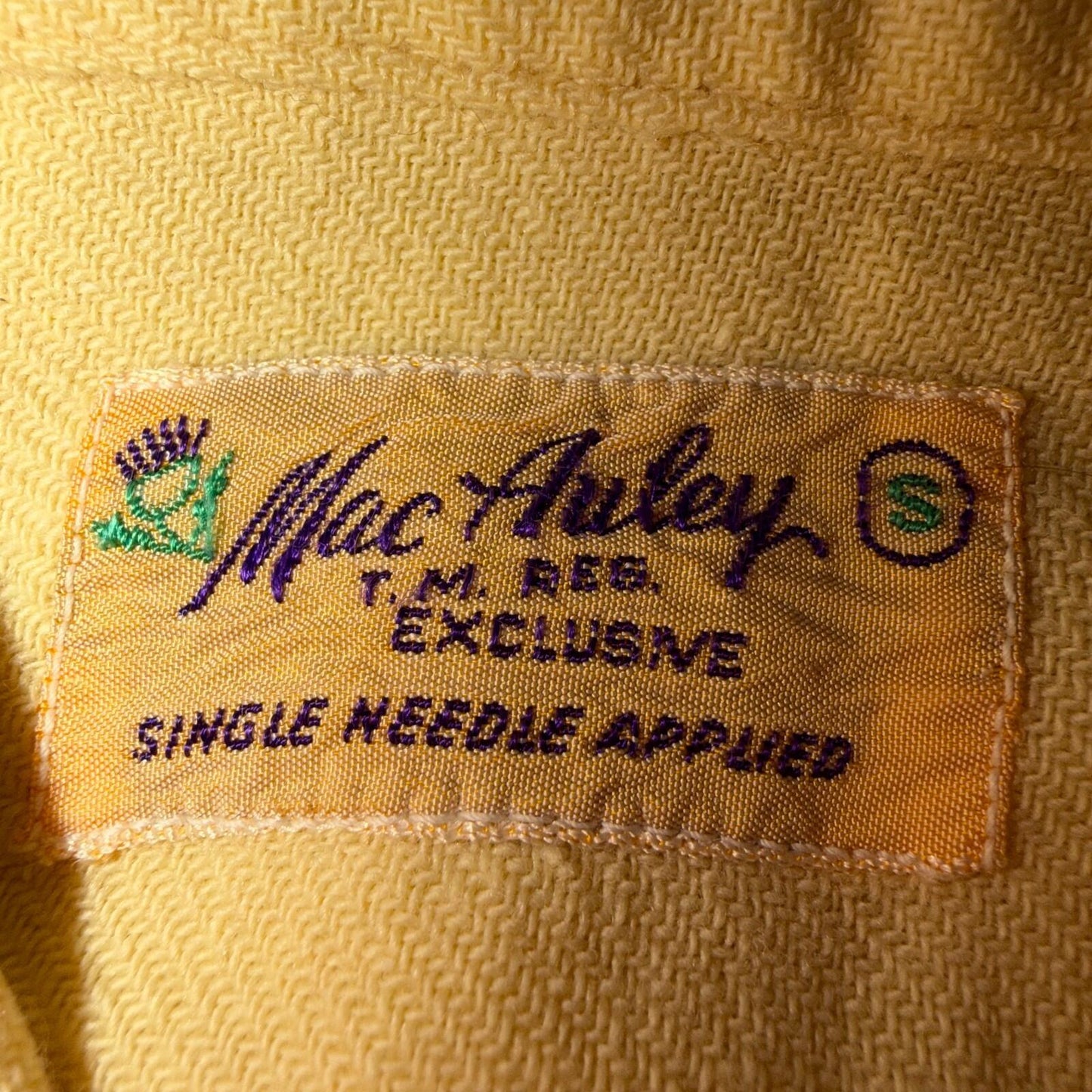Vtg 50s Rockabilly Butter Yellow Board Shirt Shacket 2-Pocket Straight Hem S
