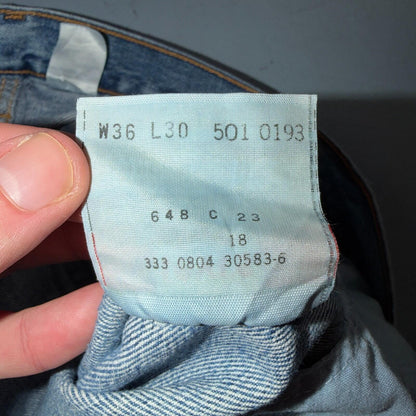 Levis 501 Vintage Y2K XX Straight Leg Jeans Blue Light Wash 36x30 Act 34x28