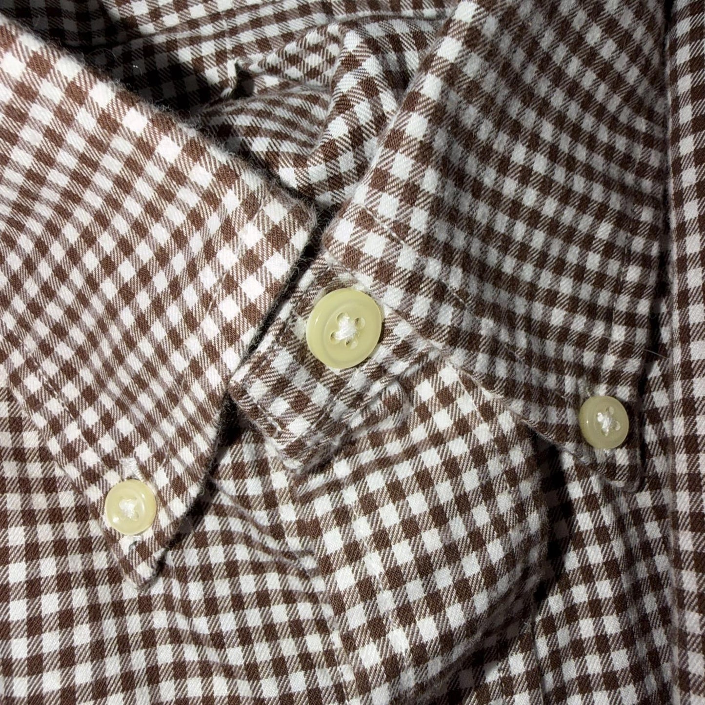 Ralph Lauren Mens Shirt L Brown White Check Classic Buttondown Long Sleeve