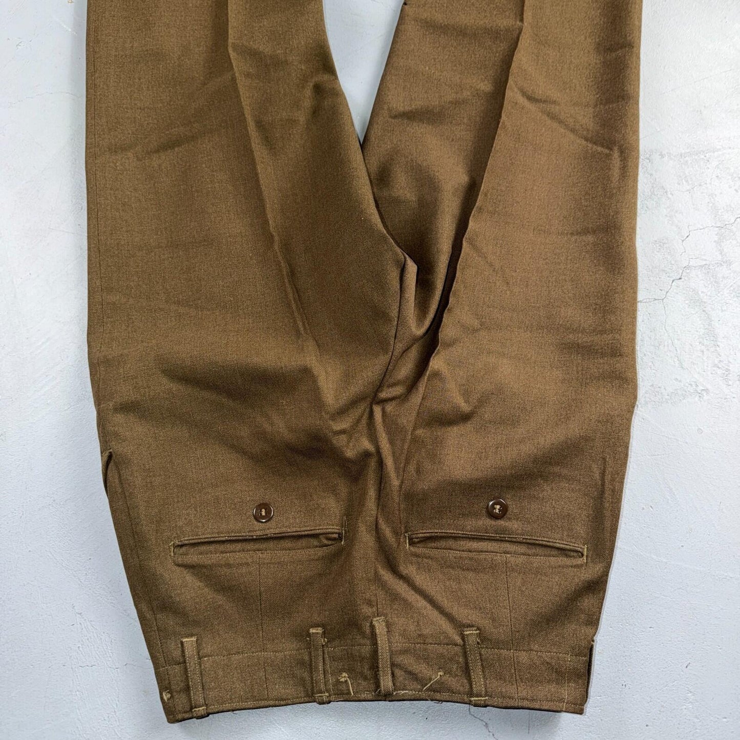 Vintage Military Pants Trousers Medium Regular 50s 40s Brown Wool Mens 30x31