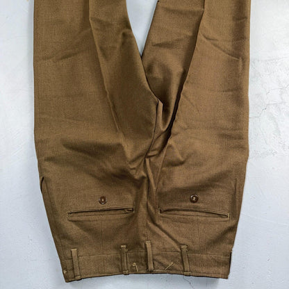 Vintage Military Pants Trousers Medium Regular 50s 40s Brown Wool Mens 30x31