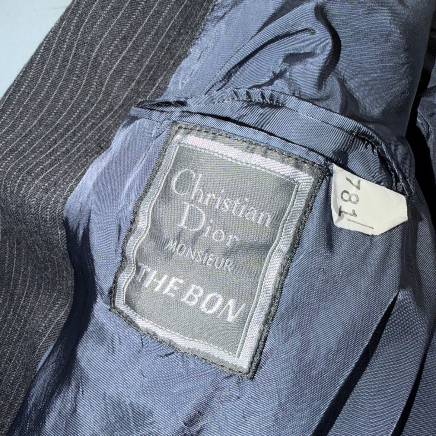 VTG 80s Christian Dior 3 Piece Suit 3pc Wool Gray Pinstripe 40 34x32 Pants Vest