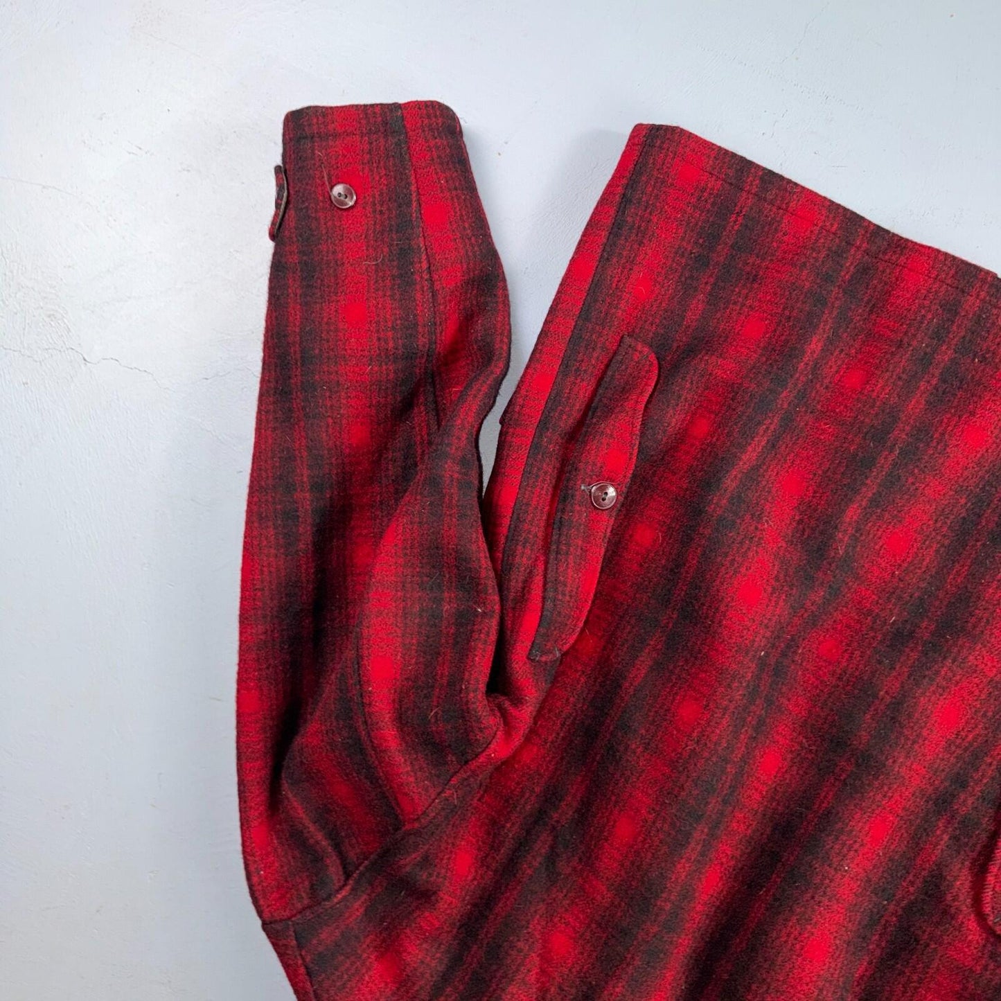 Vintage Woolrich Mackinaw Jacket 1940s Buffalo Plaid Hunting Wool Coat 40s Chore