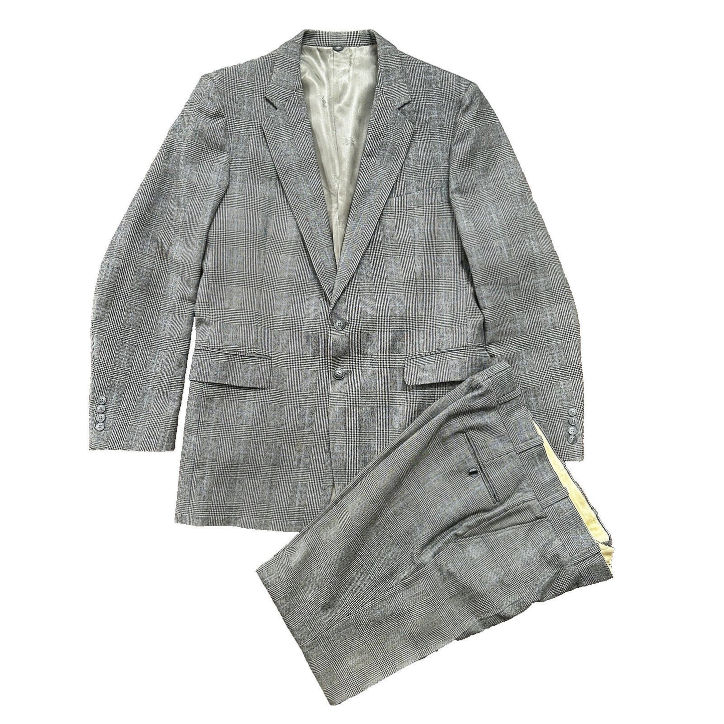 1970s 1980s Gray Oregon Wool Sport Jacket VTG Mens Suit 44 34x32 Rockabilly