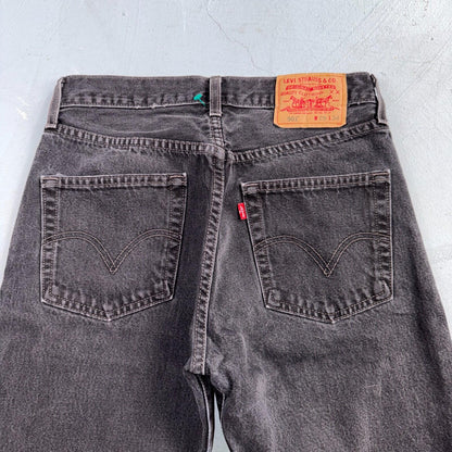 Levis 501 Vintage Y2K 90s XX Straight Leg Jeans Black Med Wash 29x34 Act 28x31