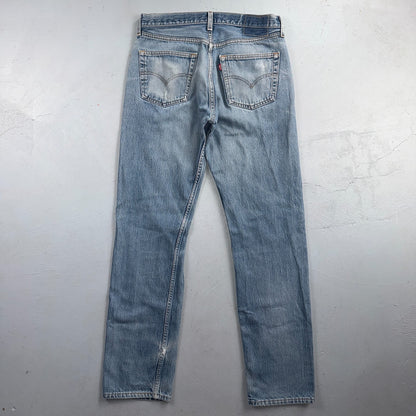 Levis 501 Vintage 90s USA XX Straight Leg Jeans Blue Light Wash 33x34 Act 32x32
