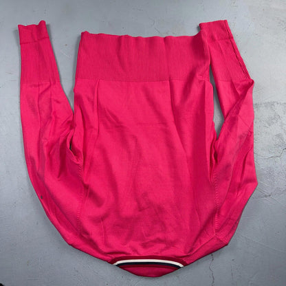 Nike Golf Women's V Neck Sweater Long Sleeve Pullover Athletic Top Medium Pink