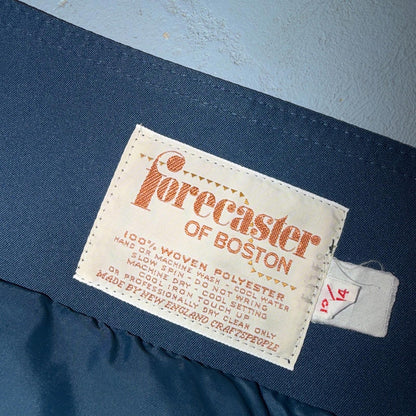 Forecaster of Boston Women's Rain Coat 14 Blue Polyester Trench Coat 1980s 80s