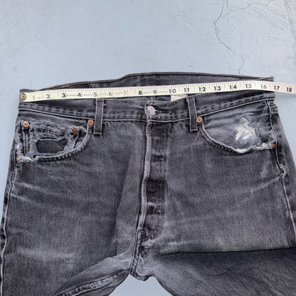 Levis 501 Vintage 90s USA XX Straight Leg Jeans Black Light Wash 34x32 Act 33x30