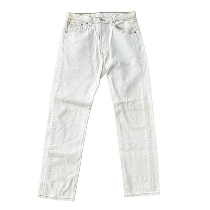 VTG 90s Levis 501 Button Fly 32x32 USA Tag Jeans Straight Wash White Act 30x31
