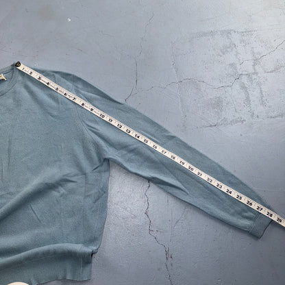 VTG Pringle of Scotland Cashmere Wool Crewneck Sweater Blue Made In Scotland 70s
